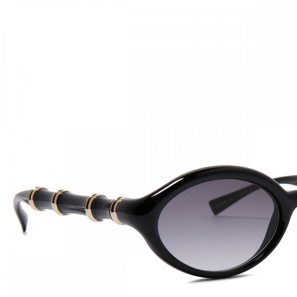 Black oval-frame sunglasses