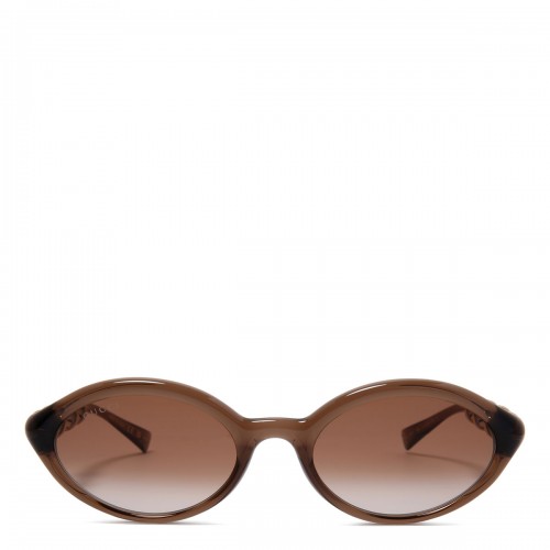 Brown oval-frame sunglasses