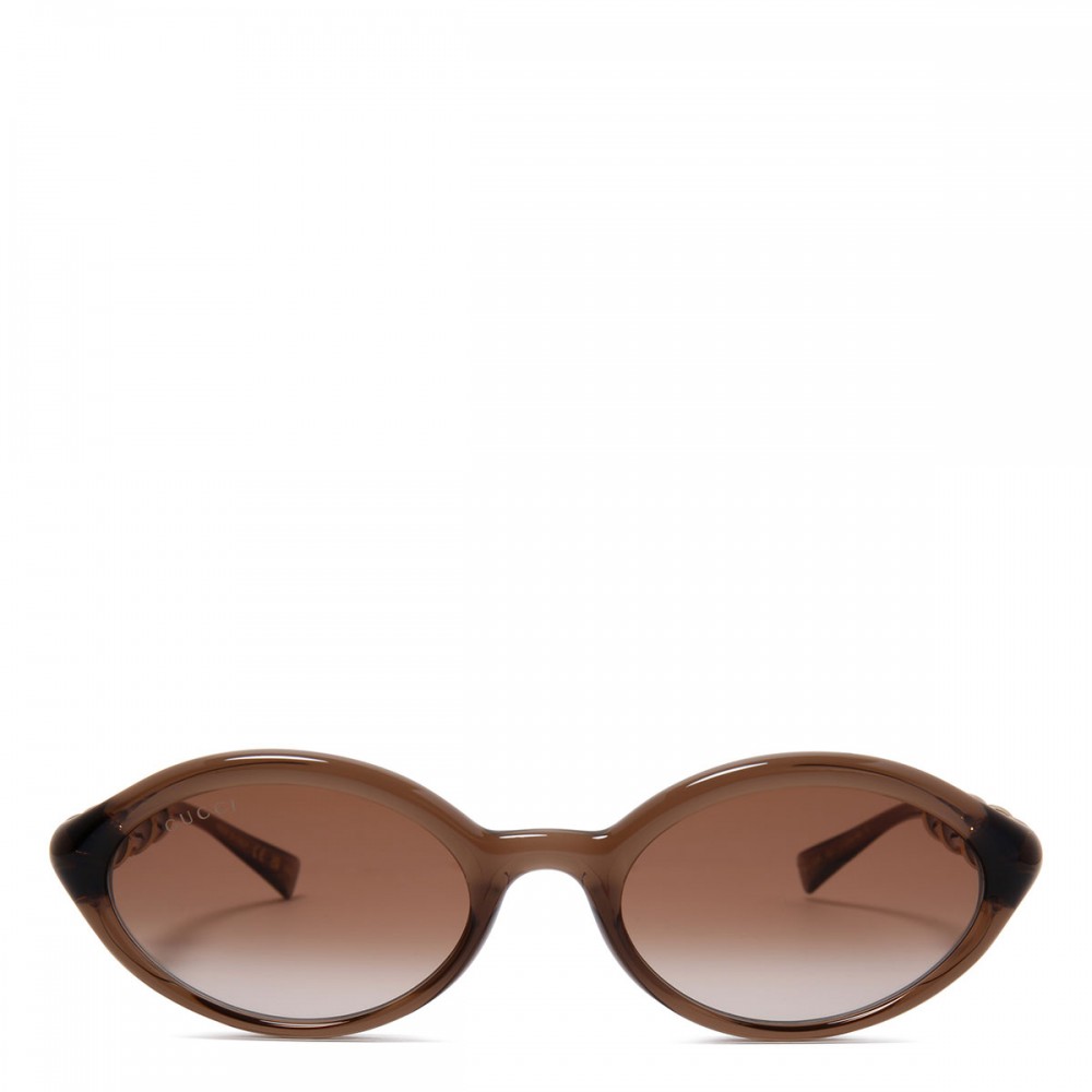 Brown oval-frame sunglasses