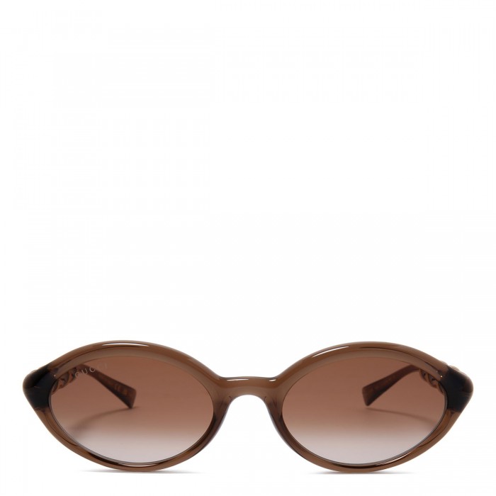 Brown oval-frame sunglasses