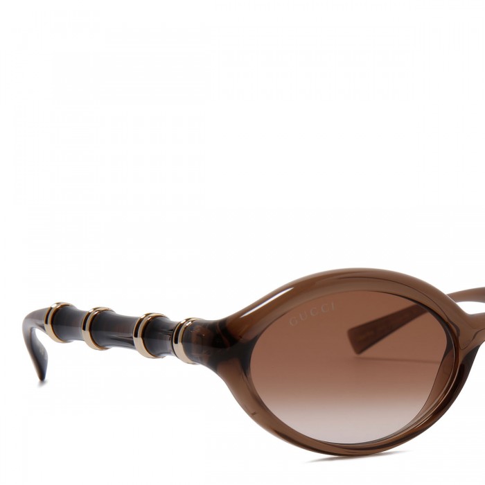 Brown oval-frame sunglasses