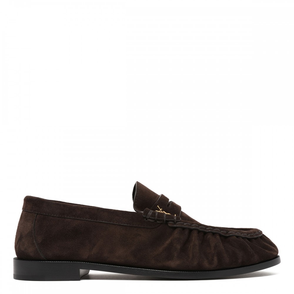 Suede penny loafers