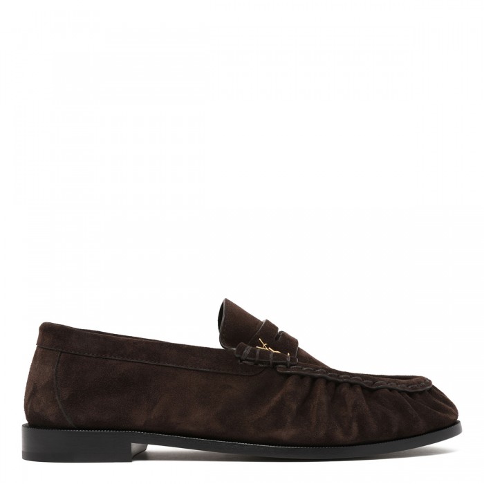 Suede penny loafers