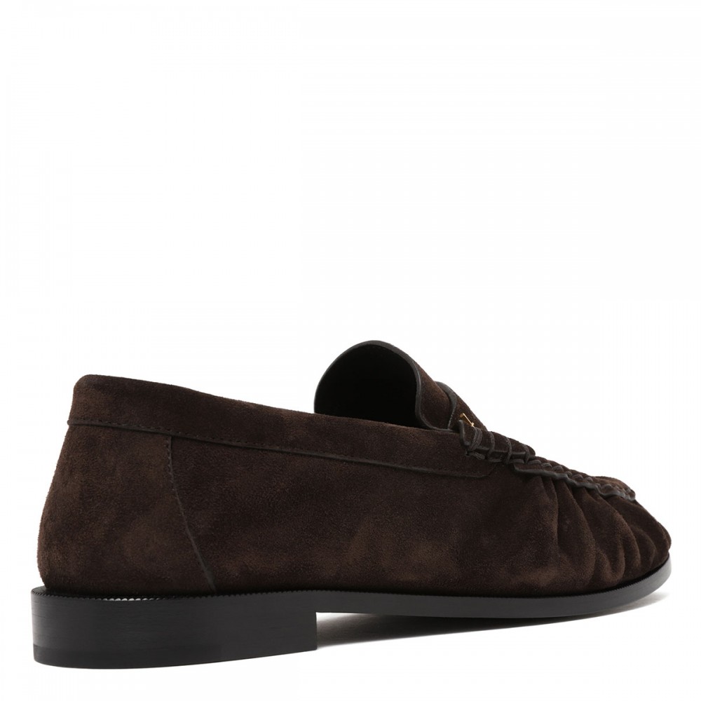 Suede penny loafers