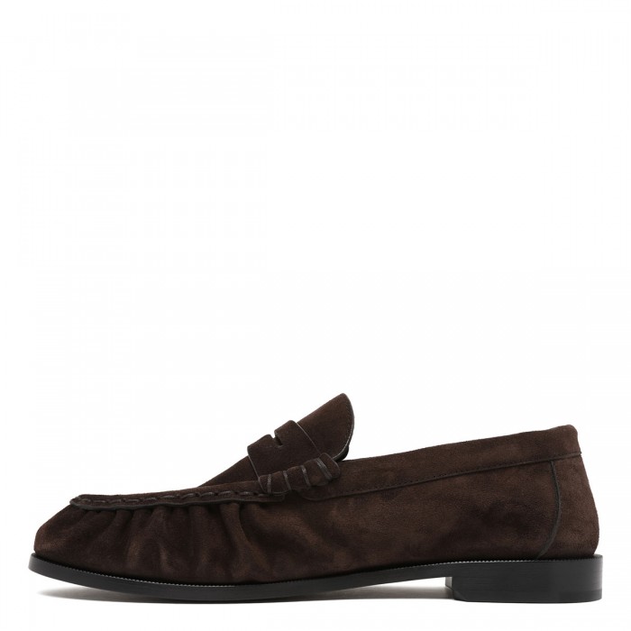 Suede penny loafers