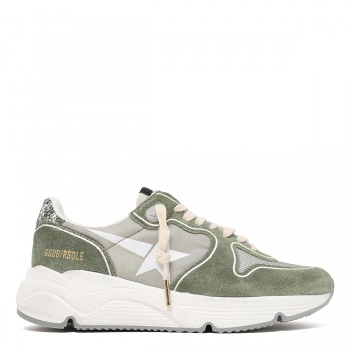 RunningSole nylon and suede sneakers