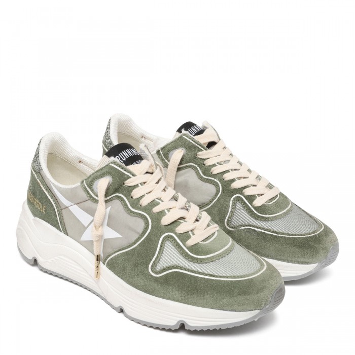 RunningSole nylon and suede sneakers