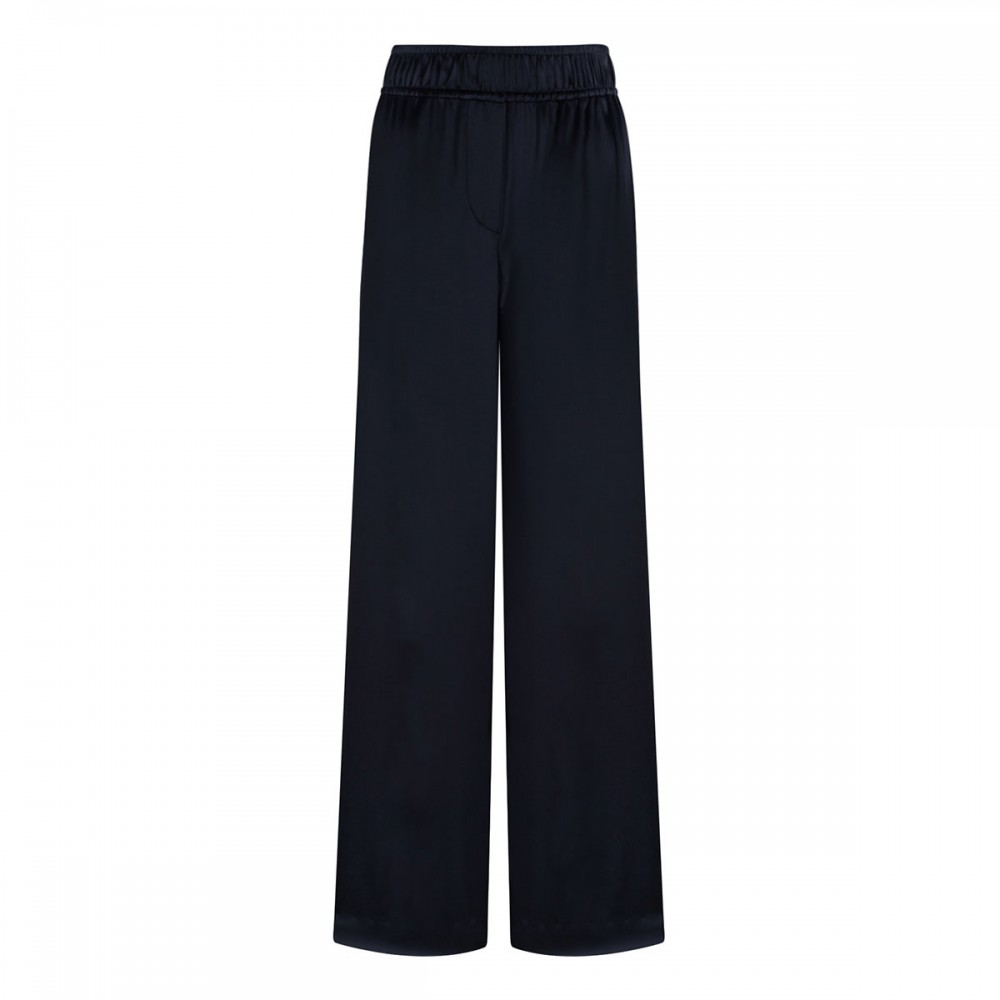 Stretch silk satin track pants