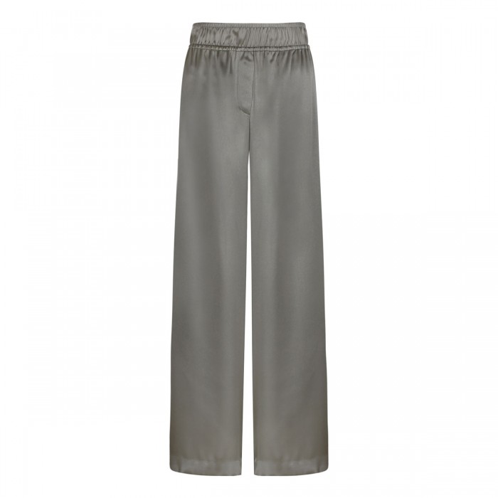 Stretch silk satin track pants