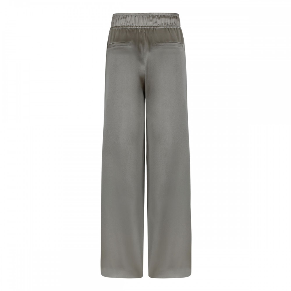 Stretch silk satin track pants