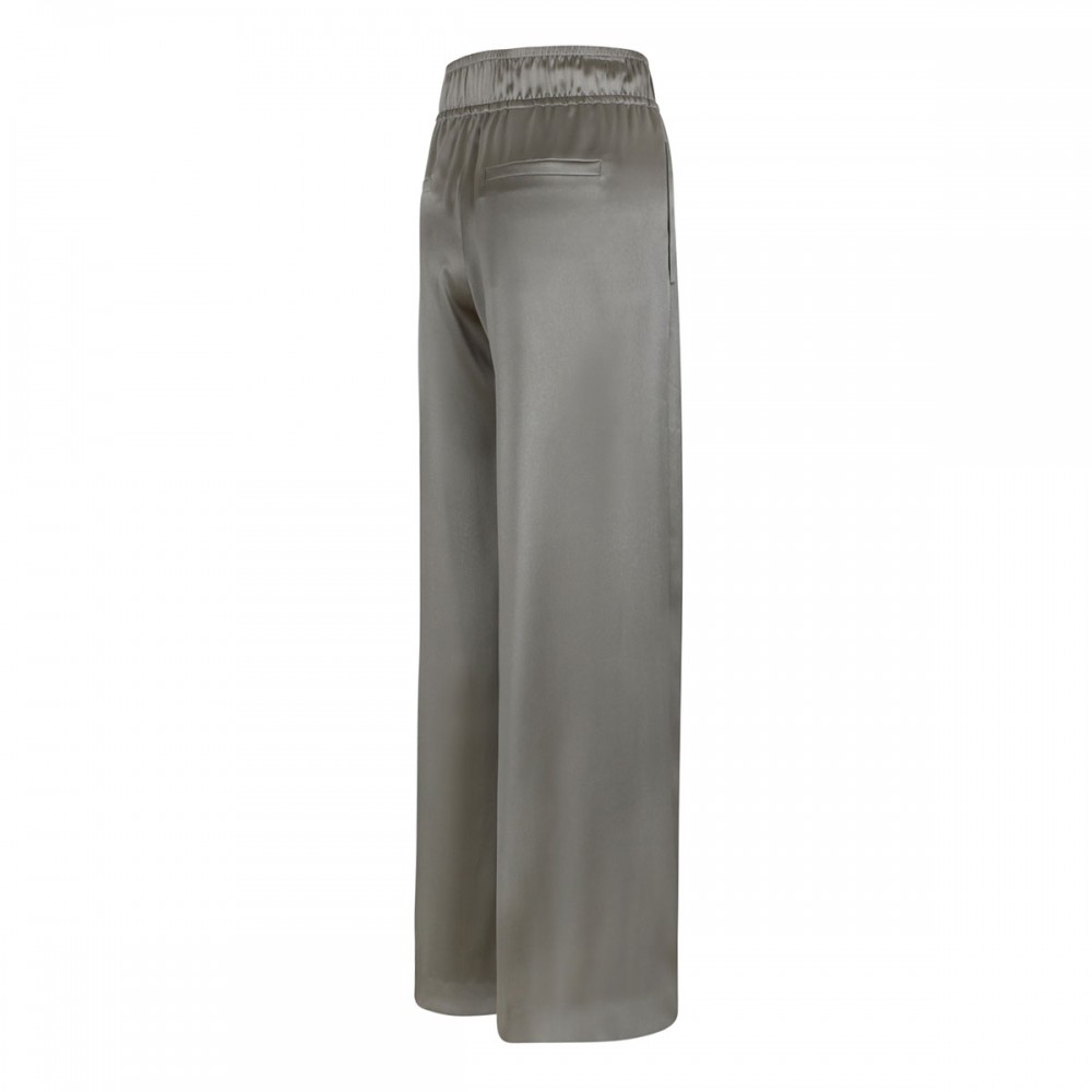 Stretch silk satin track pants