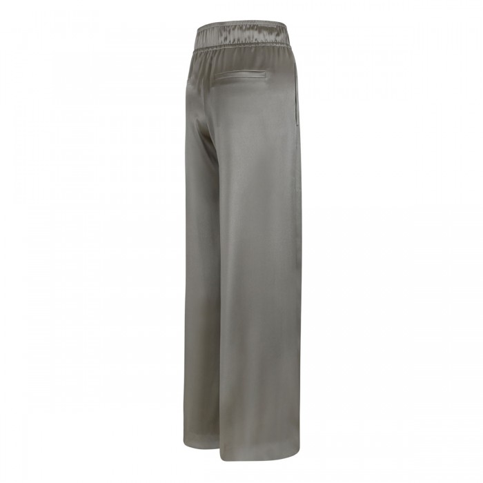 Stretch silk satin track pants