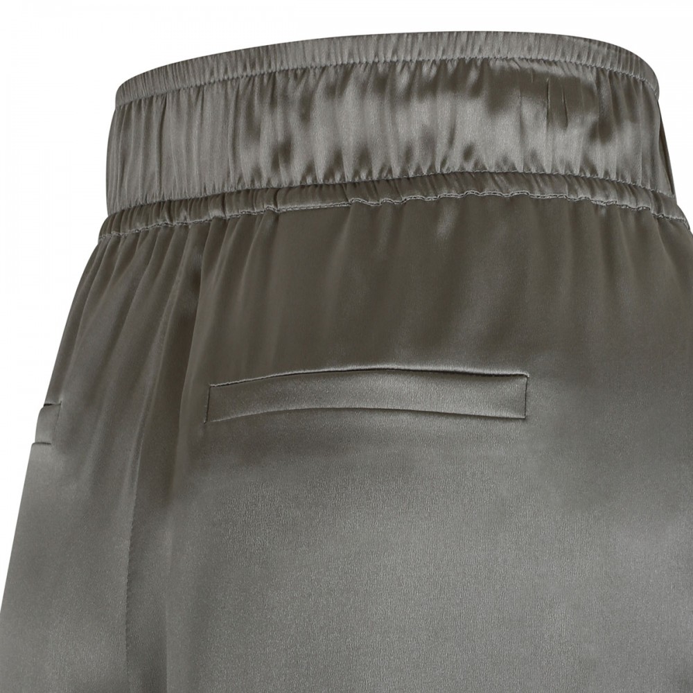 Stretch silk satin track pants