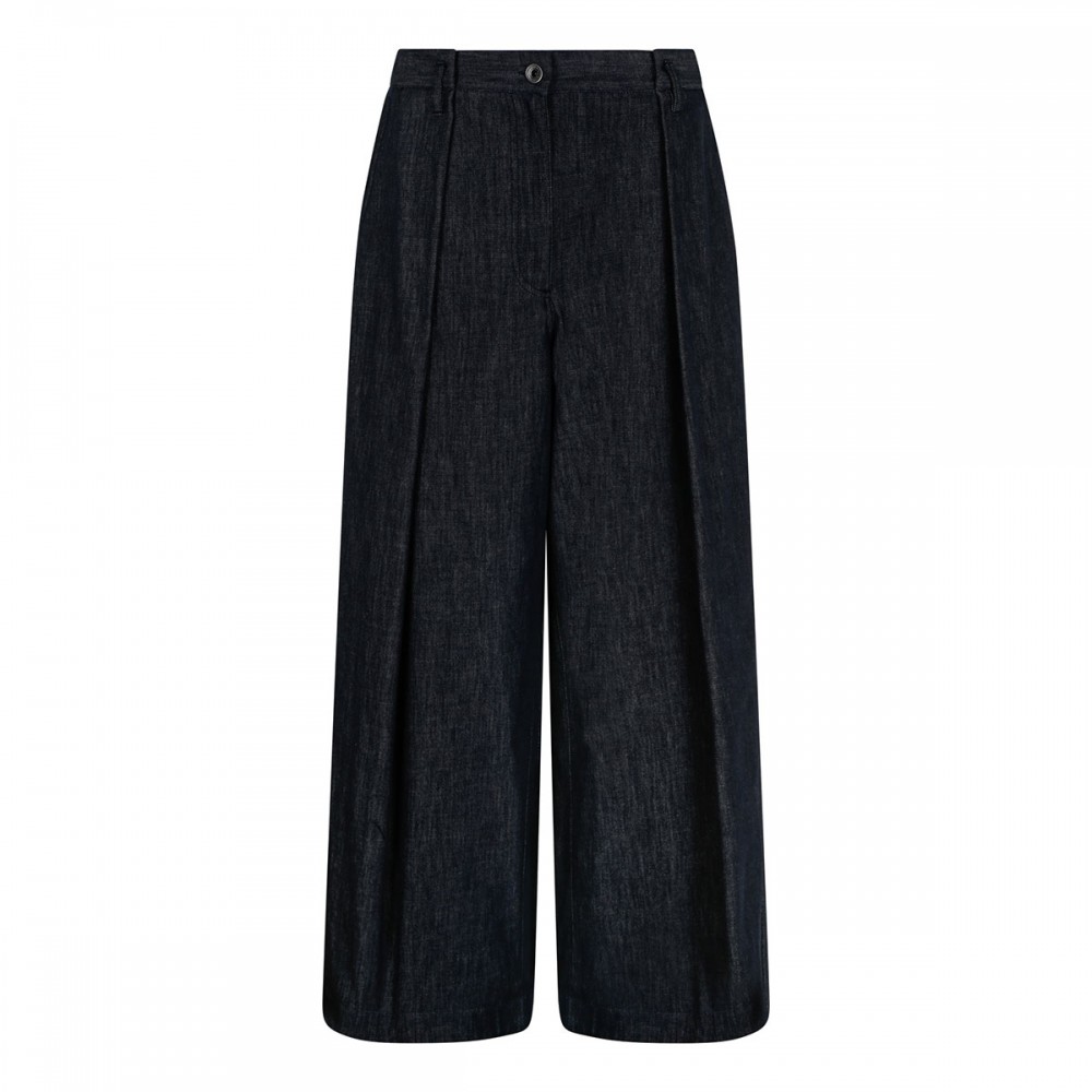 Denim-effect twill pants