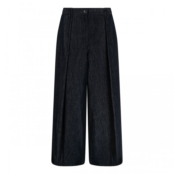 Denim-effect twill pants
