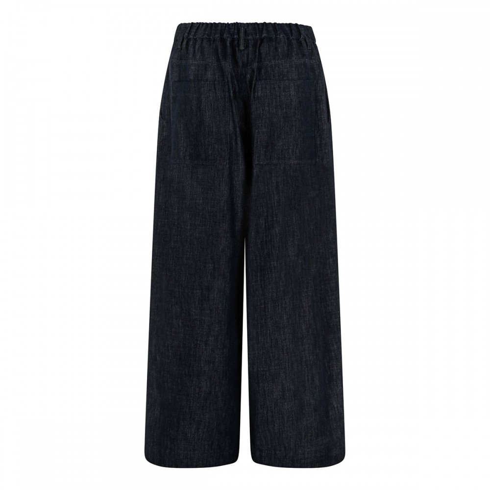 Denim-effect twill pants