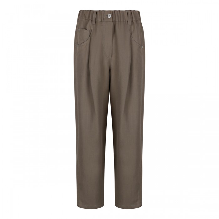 Twill baggy pants with monili