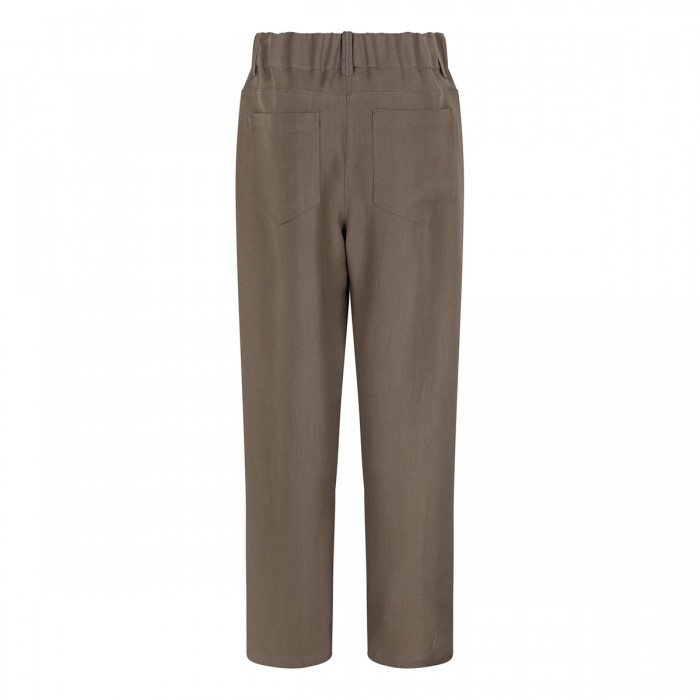 Twill baggy pants with monili
