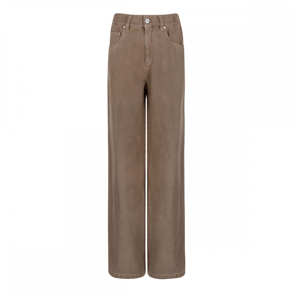 Amber hue cotton and linen pants