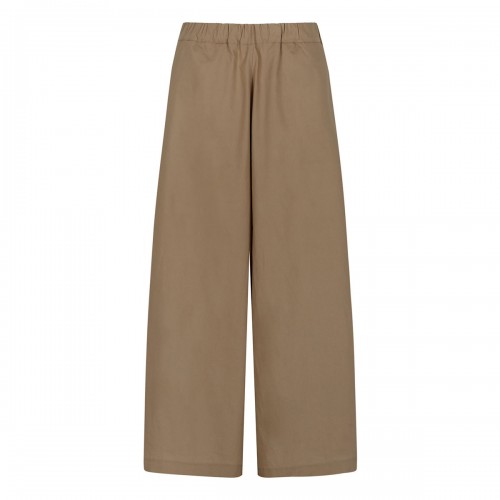 Tobacco cotton wide leg pants