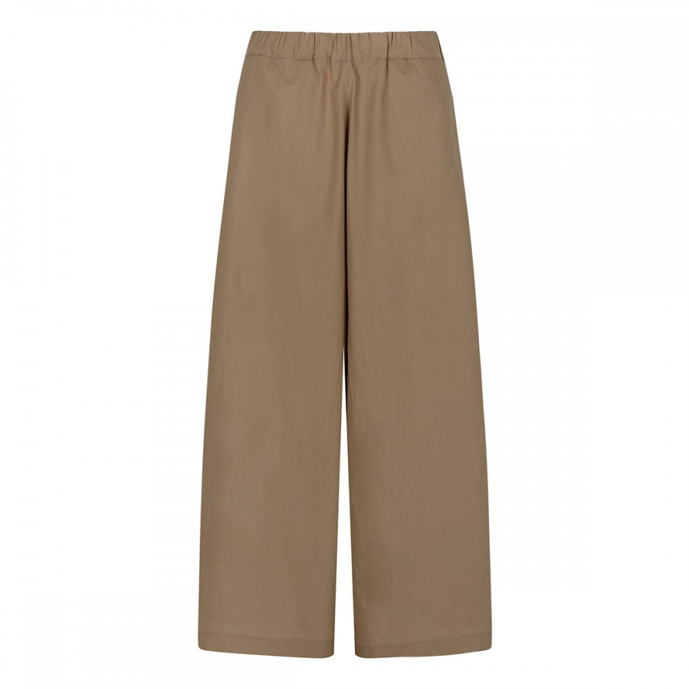 Tobacco cotton wide leg pants