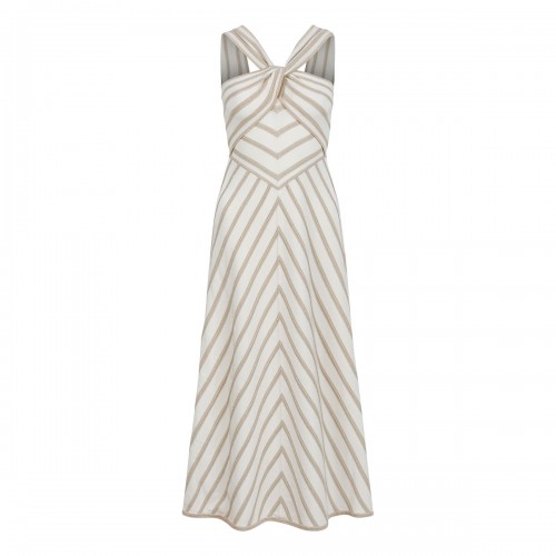 Luna metallic halter dress