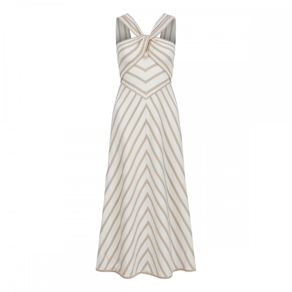 Luna metallic halter dress