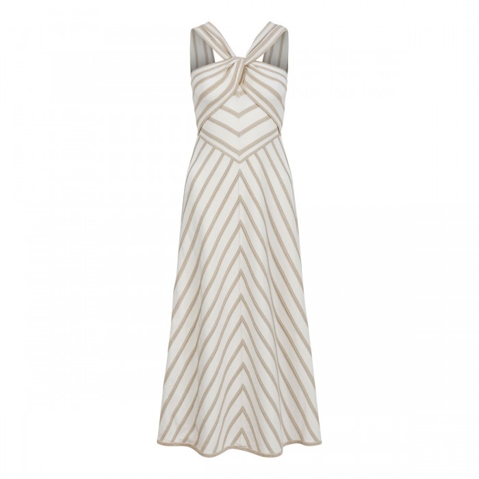 Luna metallic halter dress