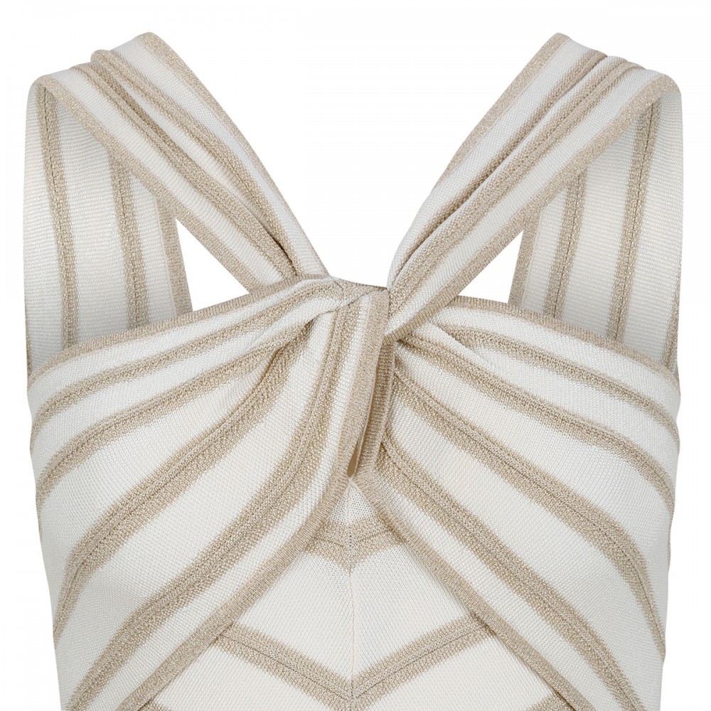 Luna metallic halter dress