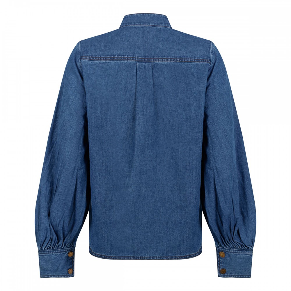 Denim applique shirt