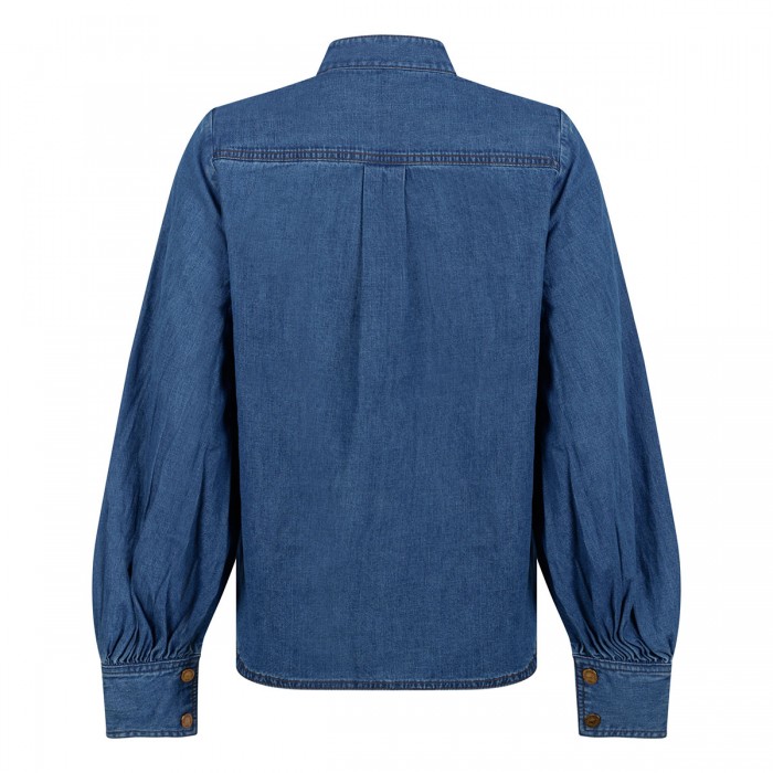 Denim applique shirt