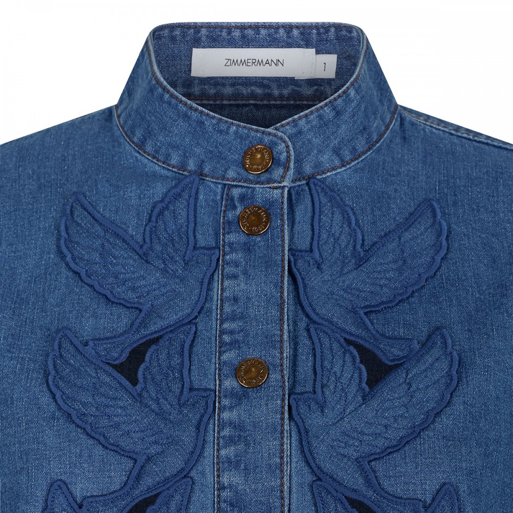 Denim applique shirt