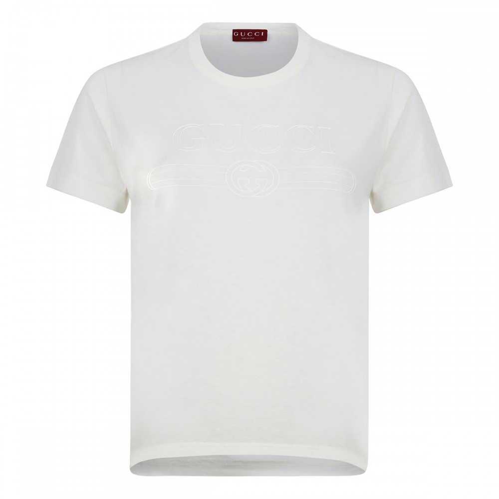 Ivory cotton jersey T-shirt