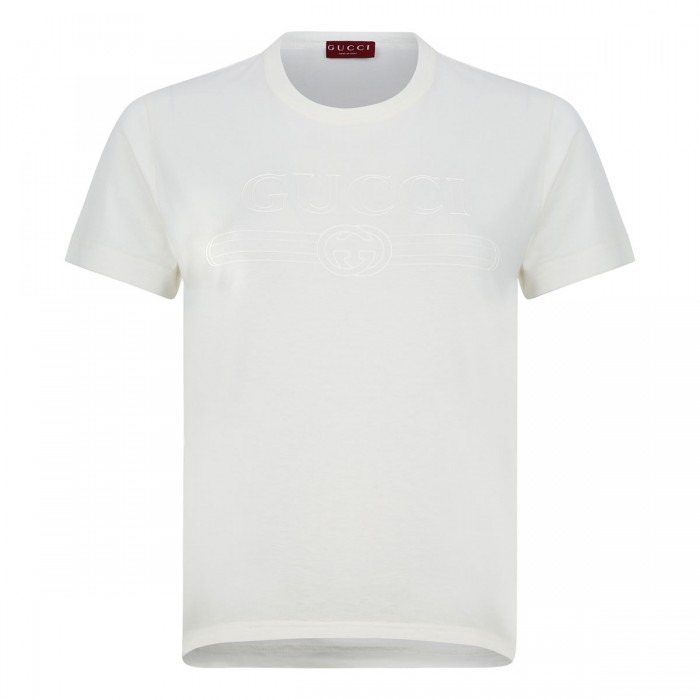 Ivory cotton jersey T-shirt