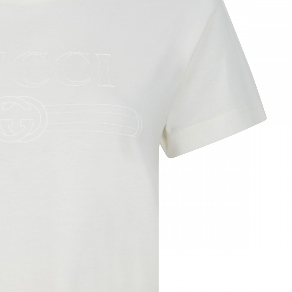 Ivory cotton jersey T-shirt