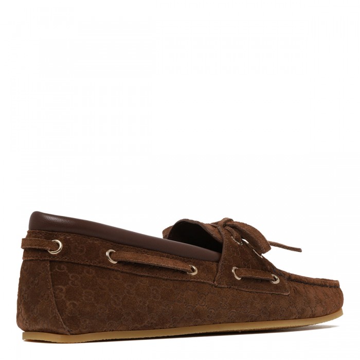 GG suede boat loafers
