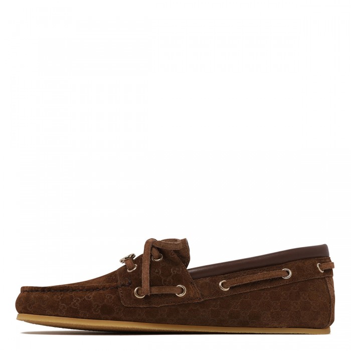 GG suede boat loafers