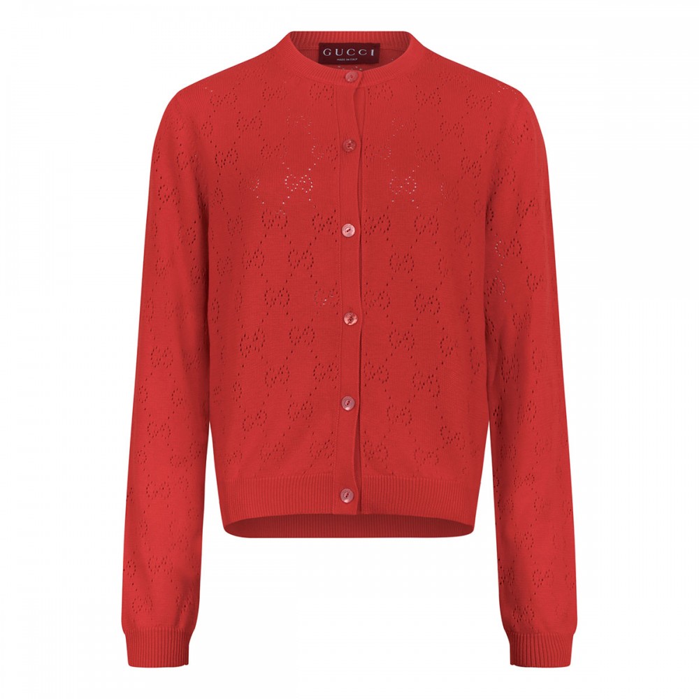 GG pointelle cotton silk cardigan