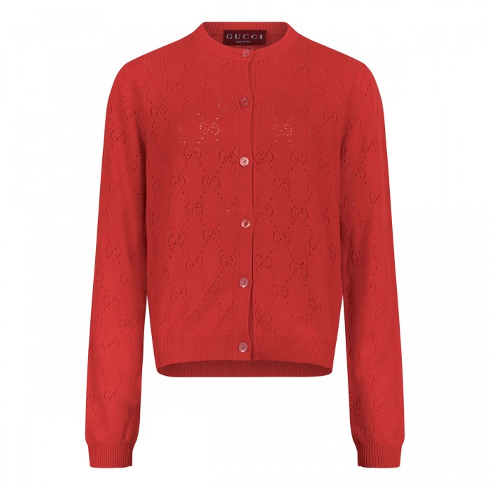 GG pointelle cotton silk cardigan