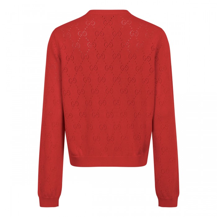 GG pointelle cotton silk cardigan