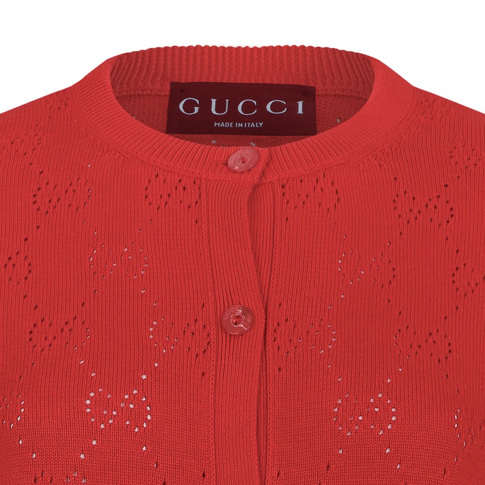 GG pointelle cotton silk cardigan