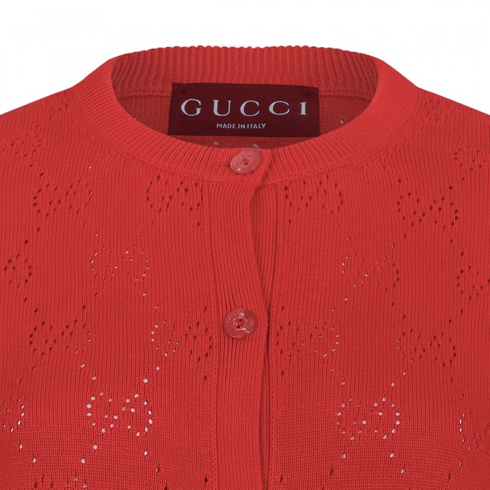 GG pointelle cotton silk cardigan