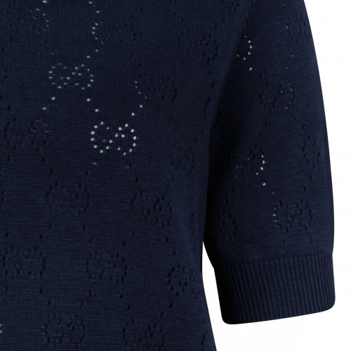 GG pointelle cotton silk polo 2