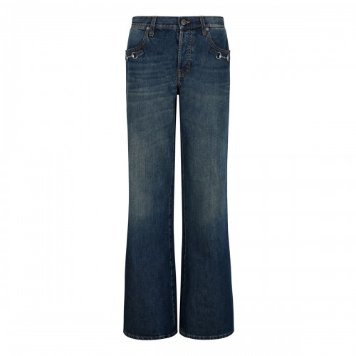 Horsebit denim jeans