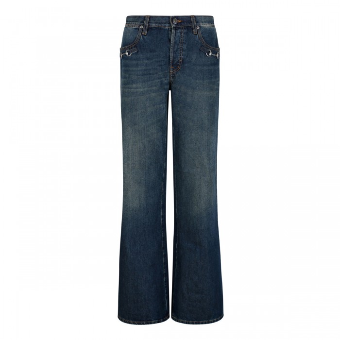 Horsebit denim jeans