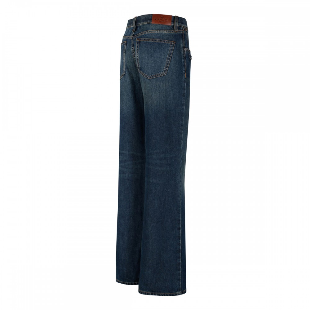 Horsebit denim jeans
