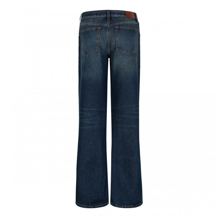 Horsebit denim jeans