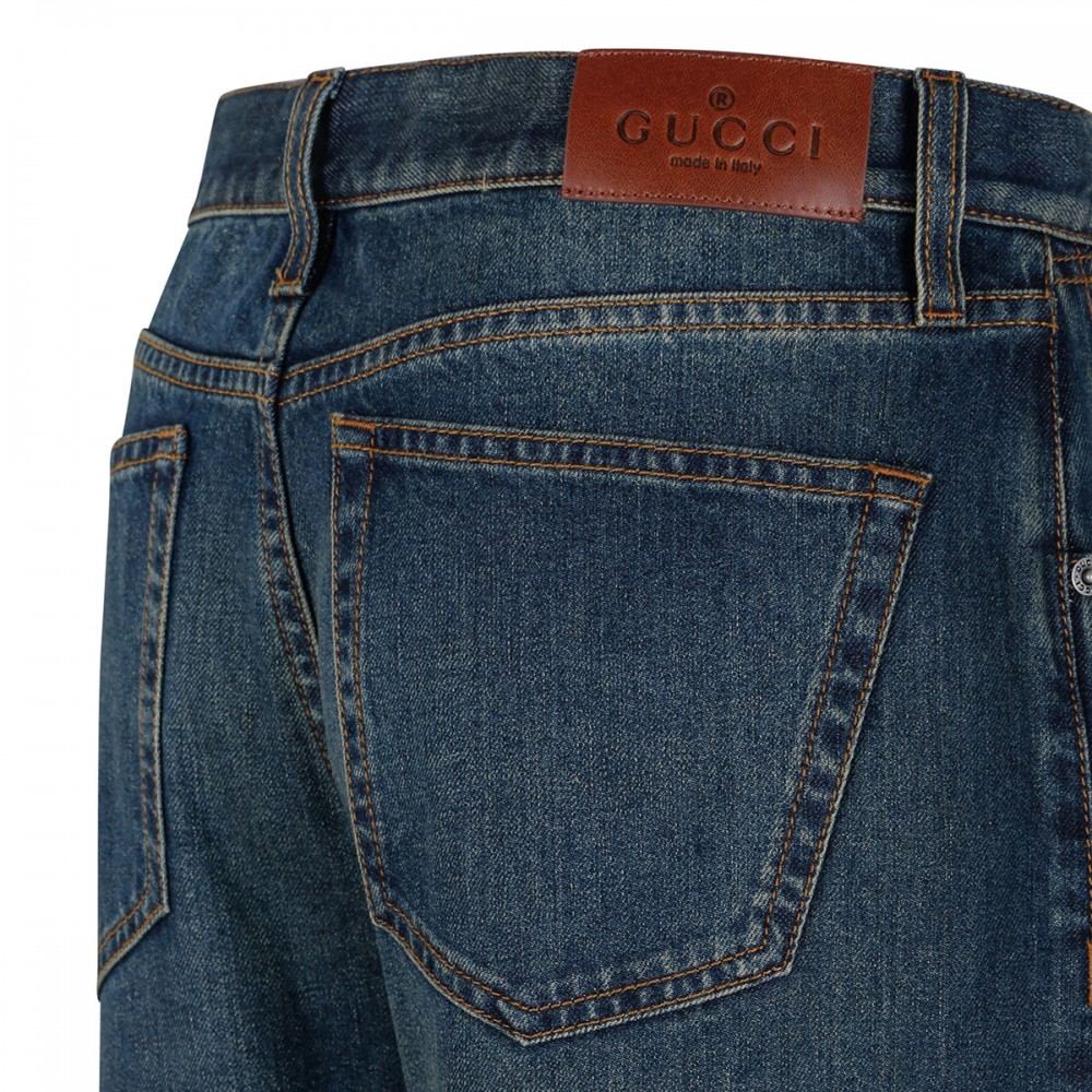 Horsebit denim jeans