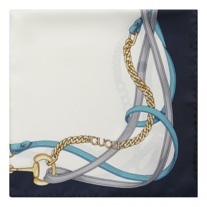Horsebit chain print scarf