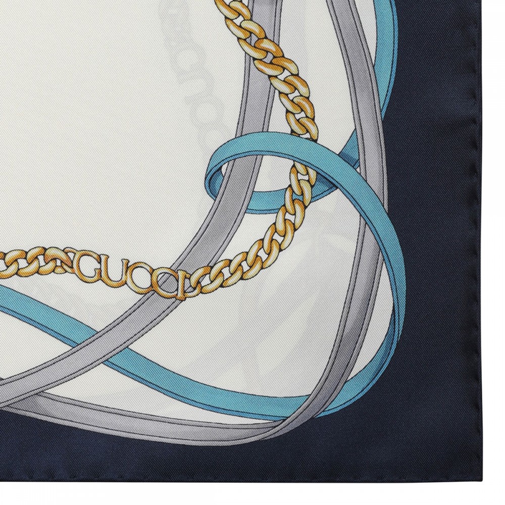 Horsebit chain print scarf